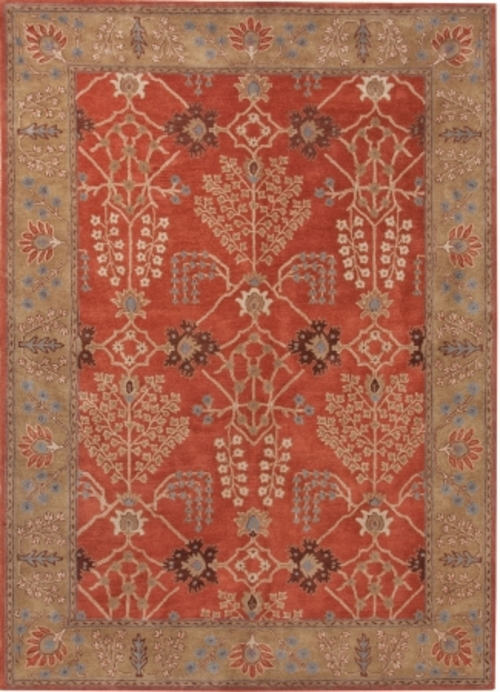 Jaipur Rugs RUG116231 Hand-Tufted Arts and Craft Pattern Wool Orange/B