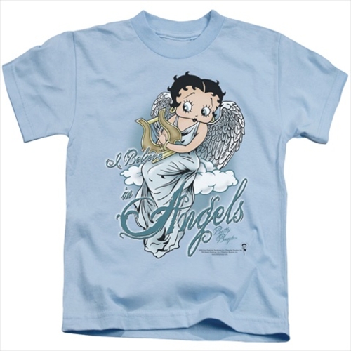 Boop-I Believe In Angels - Short Sleeve Juvenile 18-1 Tee- Light Blue 