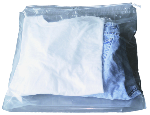 Plastic Drawstring Bags - Clear, 18" x 20"