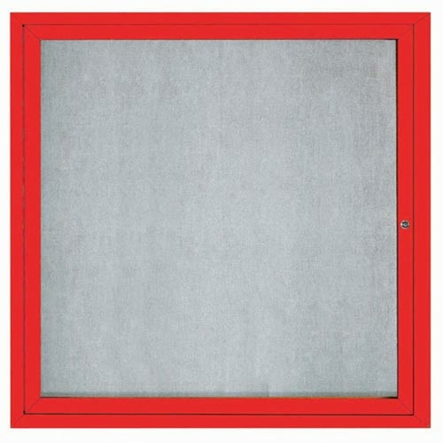 Aarco Products ODCC3636RR Outdoor Enclosed Bulletin Board - Red