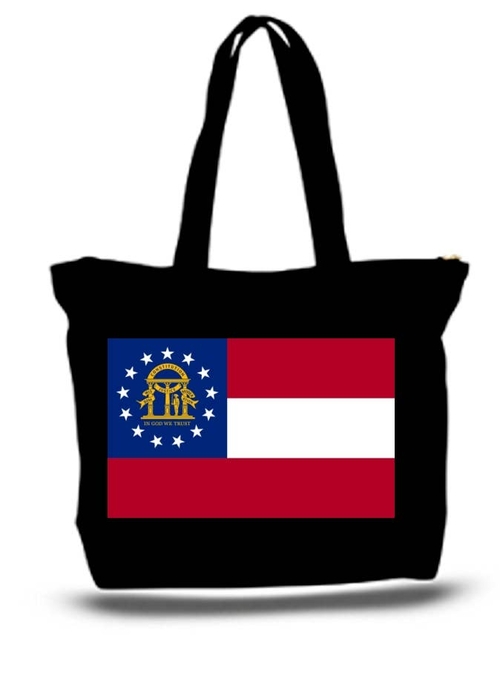 State Flag Of Georgia Large Tote New Zipper Bag