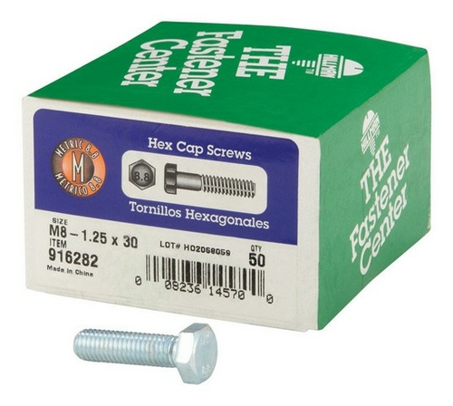 Hillman 916282 M8-1.25 x 30 mm Hex Cap Metric Screws  50 per Box