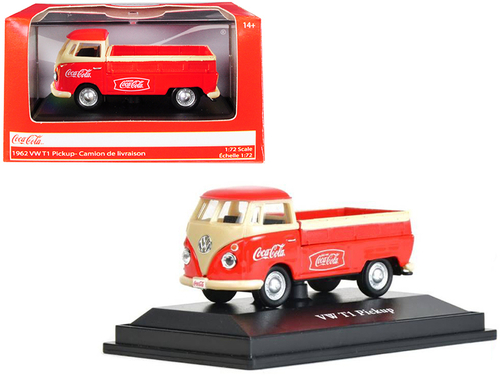 1962 Volkswagen T1 Pickup Truck \Coca-Cola\" Red and Cream 1/72