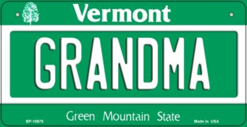 Main Smart Blonde BP-10675 Grandma Vermont Novelty Metal Bicycle Plate - 1. image