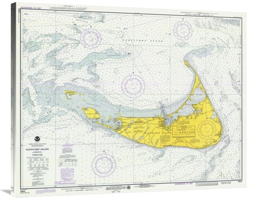 Global Gallery GCS-450526-40-142 40 in. Nautical Chart - Nantucket Isl