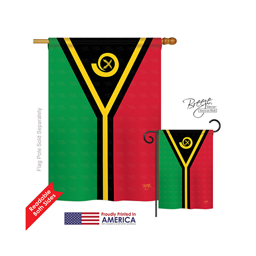 Breeze Decor 08350 Vanuatu 2-Sided Vertical Impression House Flag - 28