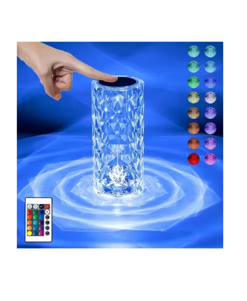 Crystal Diamond Lamp, Color Changing, Table Lamp,USB Rechargeable,with