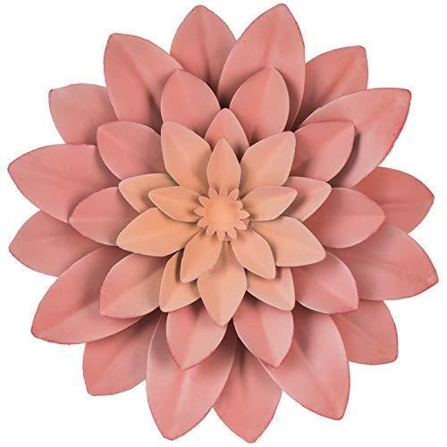 3D Metal Succulent Wall Decor   Pink Hand Painted Hanging Metal