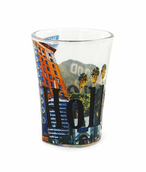 Americaware SGHWC03 Hollywood Full Color Etched  Shot Glass