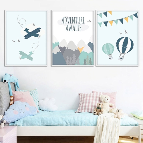 Adventure Quote Nursery Child Poster Cartoon