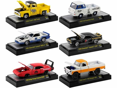\Auto Meets\" Set of 6 Cars IN DISPLAY CASES Release 54 Limited