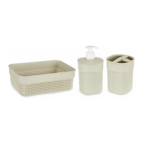 Bath Set Beige Plastic