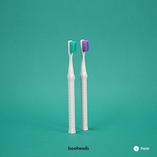booheads - 2PK - Biodegradable Eco Toothbrushes - Purple & Aqua |
