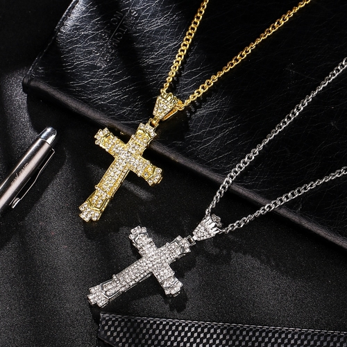 Hip Hop Alloy Cross Pendant Necklace Shellhard