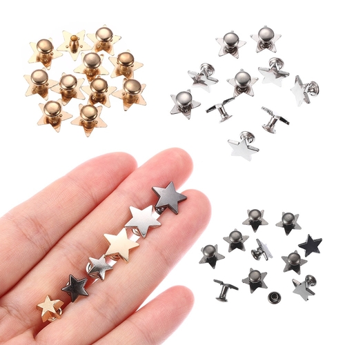 10Sets(20Pcs) 9mm 12mm Stars Rivets DIY Clothing