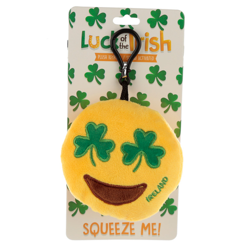 Plush Emotive Kissing Sound Clover Eyes Ireland Keyring