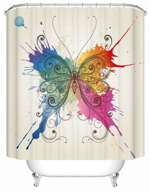 Artistic Paint Splash Butterfly Shower Curtain