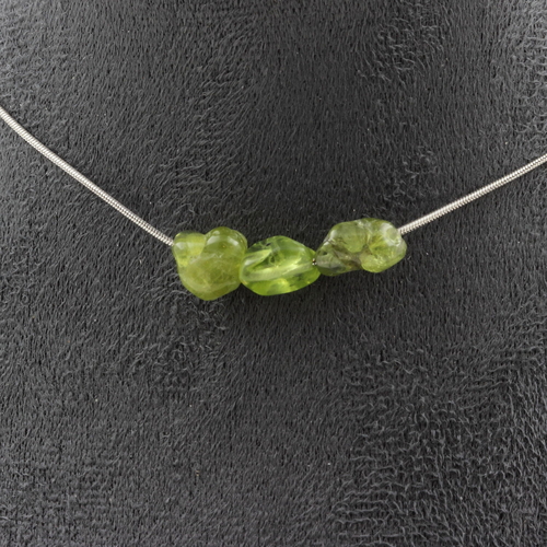 Peridot from Myanmar (Burma) 3 beads necklace