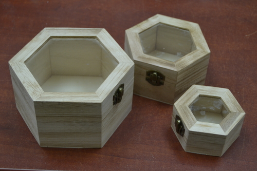 3 Pcs Set Handmade Wood Storage Wood Boxes