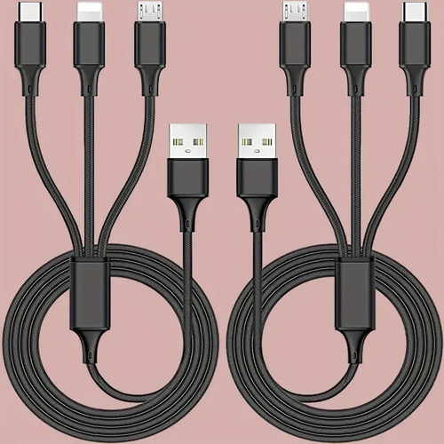 Multi Charging Cable 3FT Multi Charger Universal 3 In 1 Multiple USB 