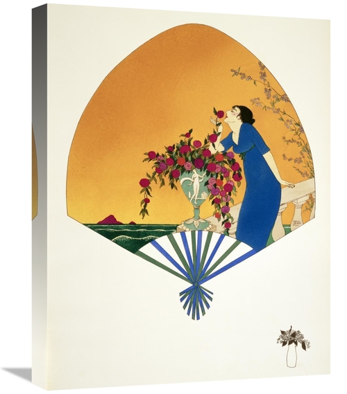 Global Gallery GCS-278069-22-142 22 in. Fan - Woman on Balcony Smellin