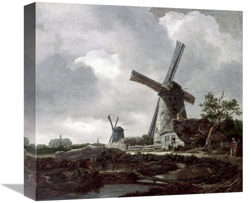 Global Gallery GCS-283301-16-142 16 in. Landscape with Windmills Near 