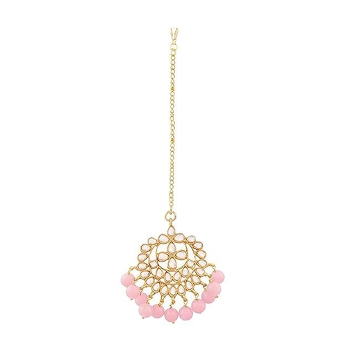 Gold Plated Traditional Kundan Studded with pearls Maang Tikka for
