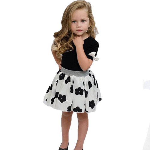 Baby Kid Girl Cartoon Flower Clothes Set Short