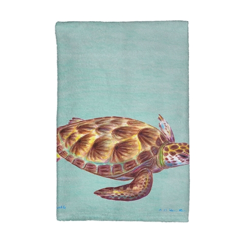 Betsy Drake KT044C Aqua Green Sea Turtle Kitchen Towel