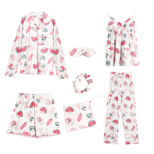 Pyjamas Women 7 Piece 2019 New Pajama Set