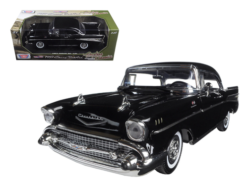 1957 Chevrolet Bel Air Hardtop Black \Timeless Classics\" 1/18 Diecast