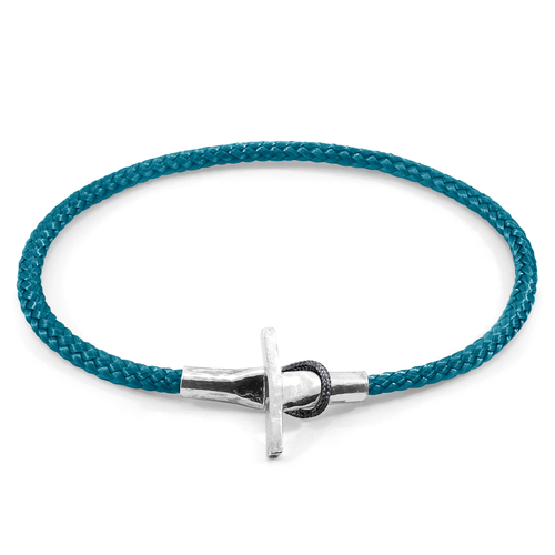 Ocean Blue Cambridge Silver and Rope Bracelet