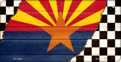 Smart Blonde BP-13688 3 x 6 in. Arizona Racing Flag Novelty Metal Bicy