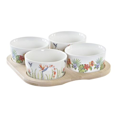 Appetizer Set DKD Home Decor Multicolour Natural Bamboo Plastic