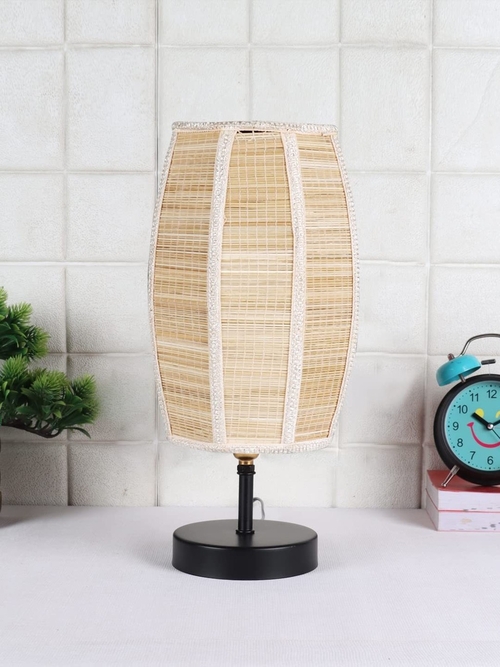 Iron Table lamp with Bamboo Cylinder Shape