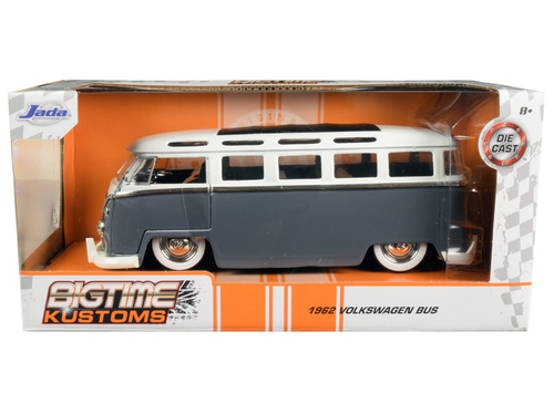 1962 Volkswagen Bus Gray and White \Bigtime Kustoms\" 1/24 Diecast