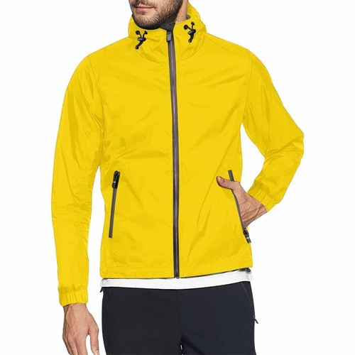 Gold Yellow Hooded Windbreaker Jacket - Men / Women