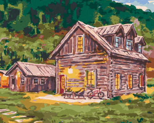 Paint by Numbers - LOG CABIN IN THE WOODS