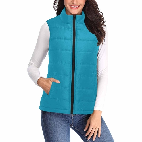 Womens Puffer Vest Jacket / Blue Green