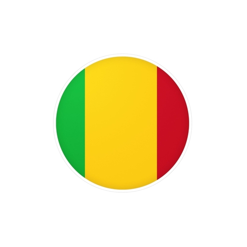 Autocollant rond Drapeau du Mali en plusieurs tailles