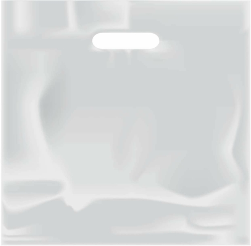 Pack of 100 White Shopping Bags with Die Cut Handle 15 x 15 High