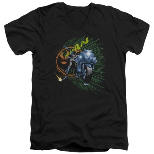 Trevco Batman-Batcycle - Short Sleeve Adult 30-1 Tee - Black, Medi