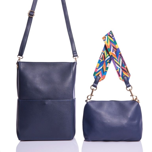 Bolso doble con asa fantasía azul