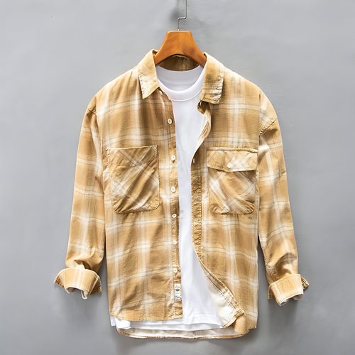 PlaidCraft™ – Pure Cotton Check Shirt for Men