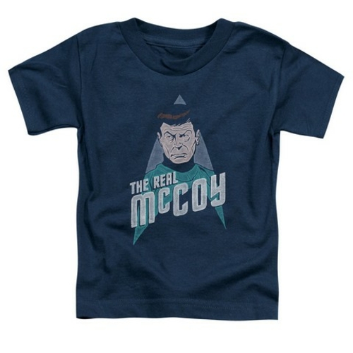 Trevco Star Trek-The Real Mccoy - Short Sleeve Toddler Tee - Navy- Lar