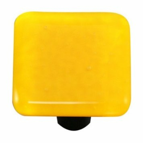 Hot Knobs HK1012-KA Sunflower Yellow Square Glass Cabinet Knob - Alumi