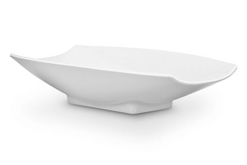 Bon Chef 53705White 21 x 12.12 x 4.25 in. Melamine Curves Bowl with Al