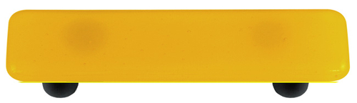 Hot Knobs HK1012-PB Sunflower Yellow Rectangle Glass Cabinet Pull - Bl