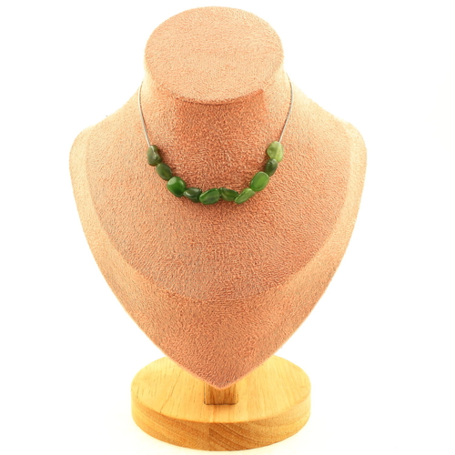 Nephrite Jade from Siberia (Russia) 10 beads necklace