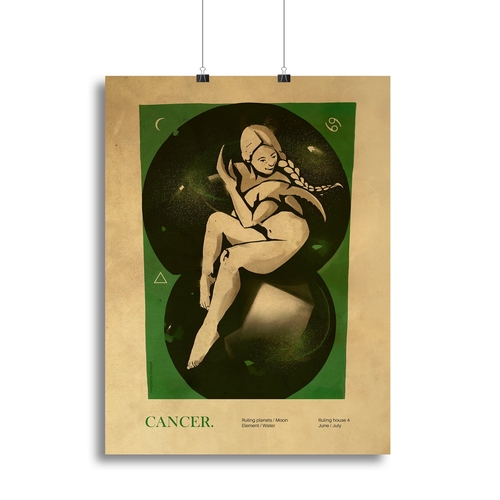 Cancer Celestial Nurturing Poster Canvas Print or Poster